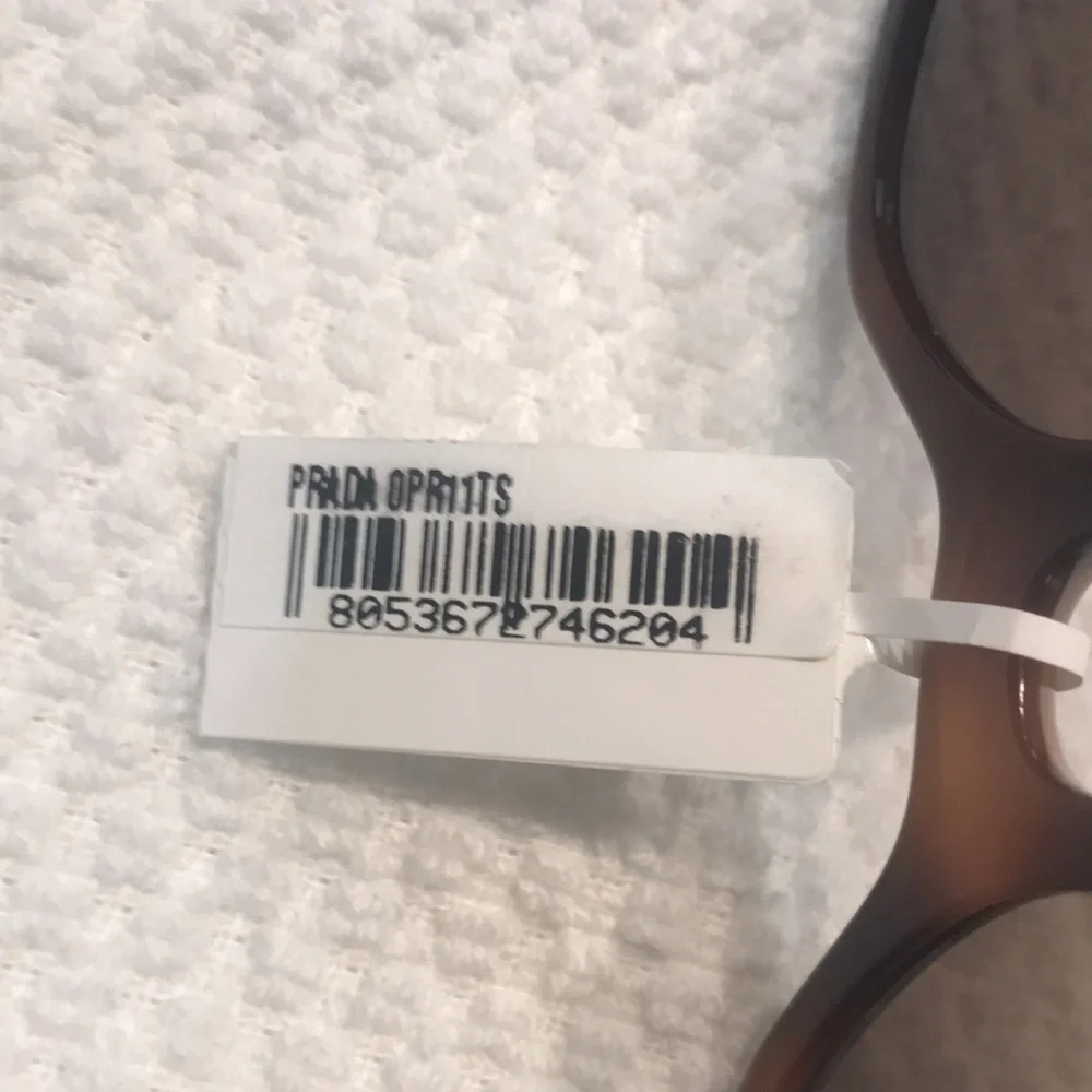 Rare discontinued Prada 11T striped dark brown womens sunglass. New with tags. - Picture 8 of 9